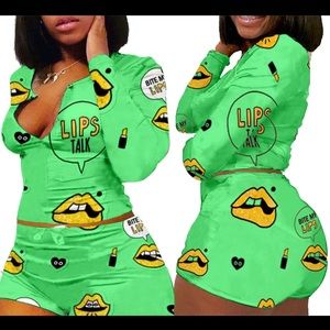 Two piece long sleeve/short set pajama